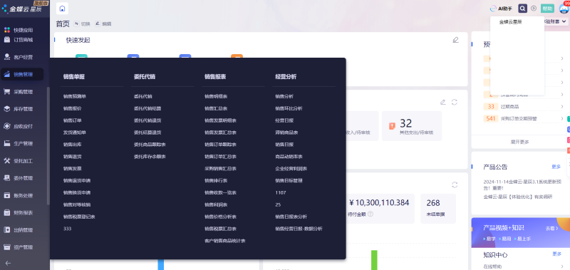云星辰銷售管理